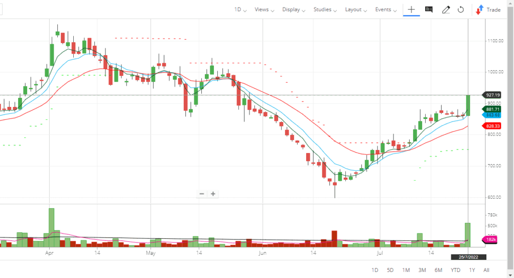 India Glycols Share Price Daily Chart