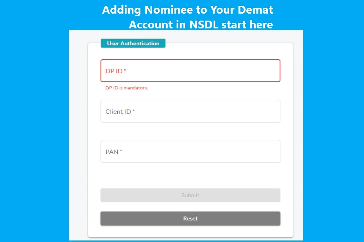 Add a nominee to a demat account